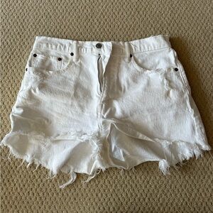 Abercrombie white jean shorts
